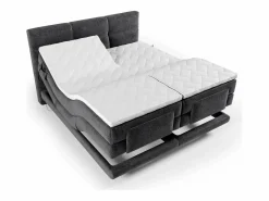 Palacio Cama Continental Boxspring|Cama Articulada|Conjunto boxspring relax tela antracita 2x90x200 LODI