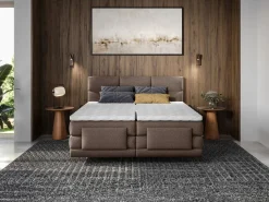 Conjunto boxspring relax Tela - Marrón - 2 x 90 x 200 cm - LODI de^Palacio Discount