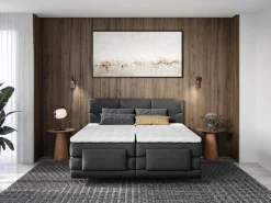 Palacio Conjunto boxspring relax tela antracita 2x80x200 LODI Gris antracita Discount
