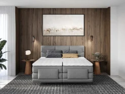 Palacio Conjunto boxspring relax tela 2x80x200 LODI Gris claro Online