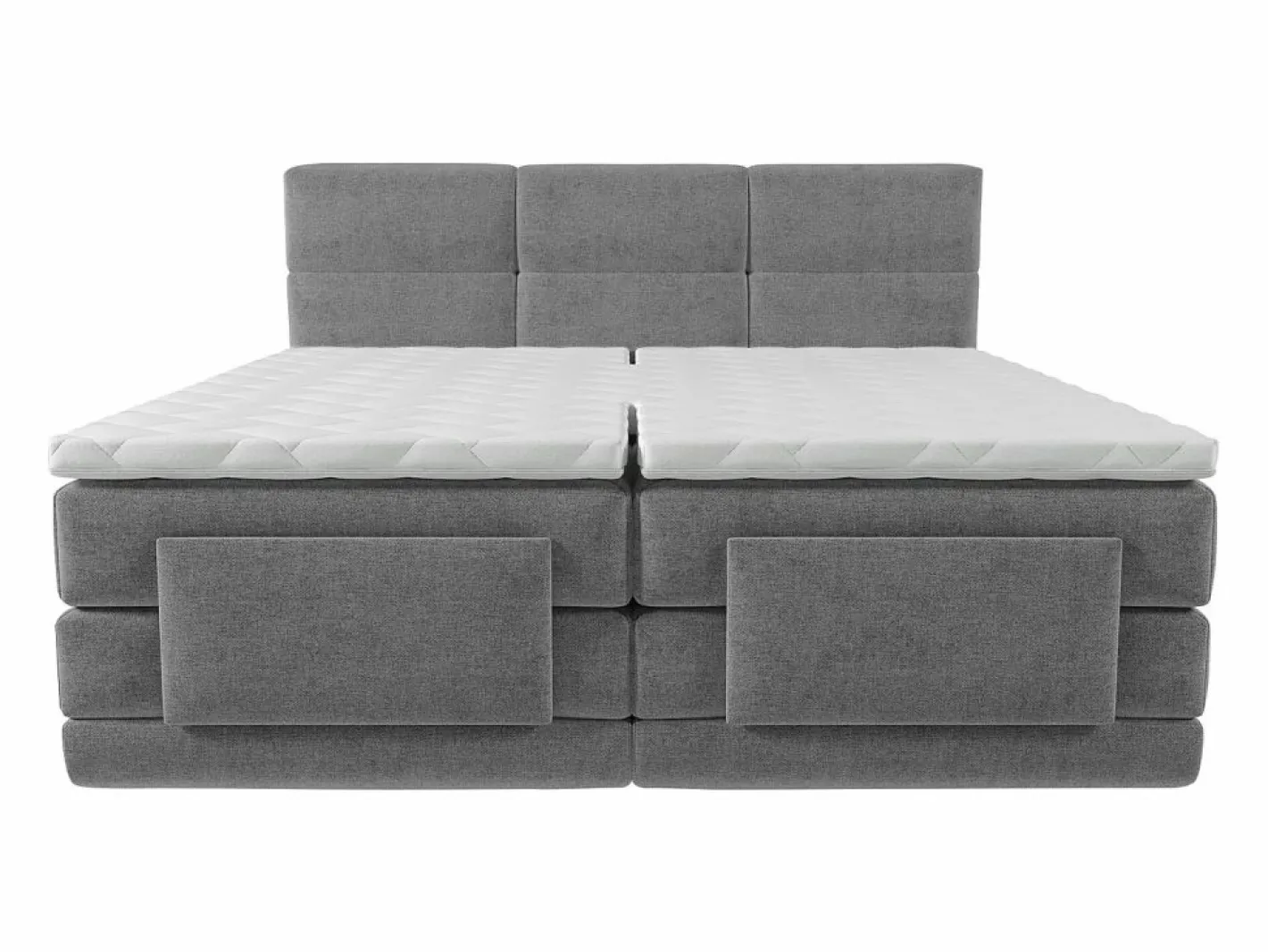 Palacio Conjunto boxspring relax tela 2x80x200 LODI Gris claro Online