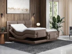 Palacio Conjunto boxspring relax Tela - Marrón - 2 x 80 x 200 cm - LODI de Marru00f3n Clearance