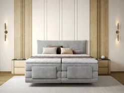 Conjunto completo Boxspring eléctrico 2 x 80 x 200 cm queen size Tejido - ZANORO de^Palacio Outlet
