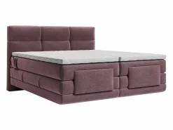 Palacio Conjunto completo Boxspring eléctrico 2 x 90 x 200 cm king size Burdeos Tela - LODI de Granate Hot