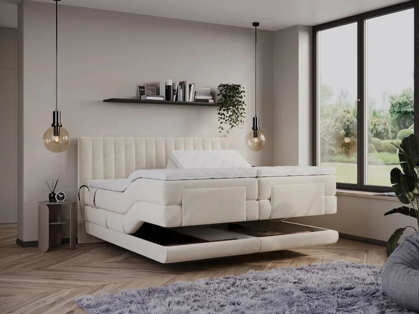 Conjunto completo boxspring - 2 x 90 x 200 cm - Terciopelo - - DONISI de^Palacio Discount