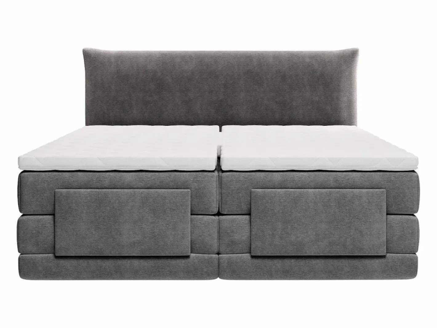 Palacio Cama Continental Boxspring|Cama Articulada|Conjunto completo Boxspring eléctrico 2 x 80 x 200 cm tamaño queen Antracita Tela - ZANORO de