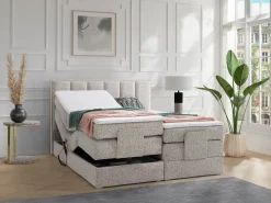 Conjunto completo boxspring eléctrico 2 x 80 x 200 cm - Tela - KALASI de^Palacio Clearance
