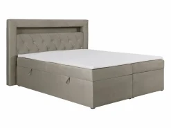 Ysmée Conjunto completo de decoración de dormitorio con canapés abatibles - 160 x 200 - Terciopelo - - ORANA Topo