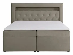 Ysmée Conjunto completo de decoración de dormitorio con canapés abatibles - 160 x 200 - Terciopelo - - ORANA Topo