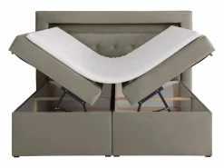 Ysmée Conjunto completo de decoración de dormitorio con canapés abatibles - 160 x 200 - Terciopelo - - ORANA Topo