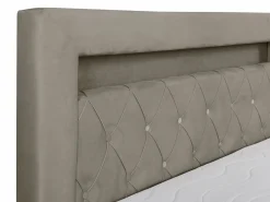 Ysmée Conjunto completo de decoración de dormitorio con canapés abatibles - 160 x 200 - Terciopelo - - ORANA Topo