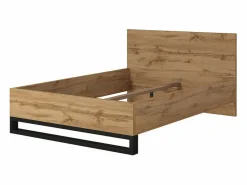 Conjunto completo de dormitorio industrial MILOS: Armario de 4 puertas, cama 180x200, cómoda, mesitas de noche, roble crudo/negro^Meublorama Hot