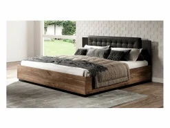 Meublorama Dormitorio Completo|Conjunto completo de dormitorio FOX – Cama con canapé 180x200, somier incluido, Armario, Cómoda, Mesitas de noche – Roble oscuro