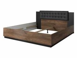 Conjunto Completo de Dormitorio FOX – Armario de 200 cm, Cama de 180x200 con somier incluido, Cómoda, Mesitas de noche – Roble oscuro^Meublorama Clearance