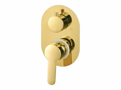 Helloshop26 Alcachofa De Ducha, Cabezal|Conjunto completo de sistema de ducha con cabezal de ducha de acero inoxidable dorado 02_0003107