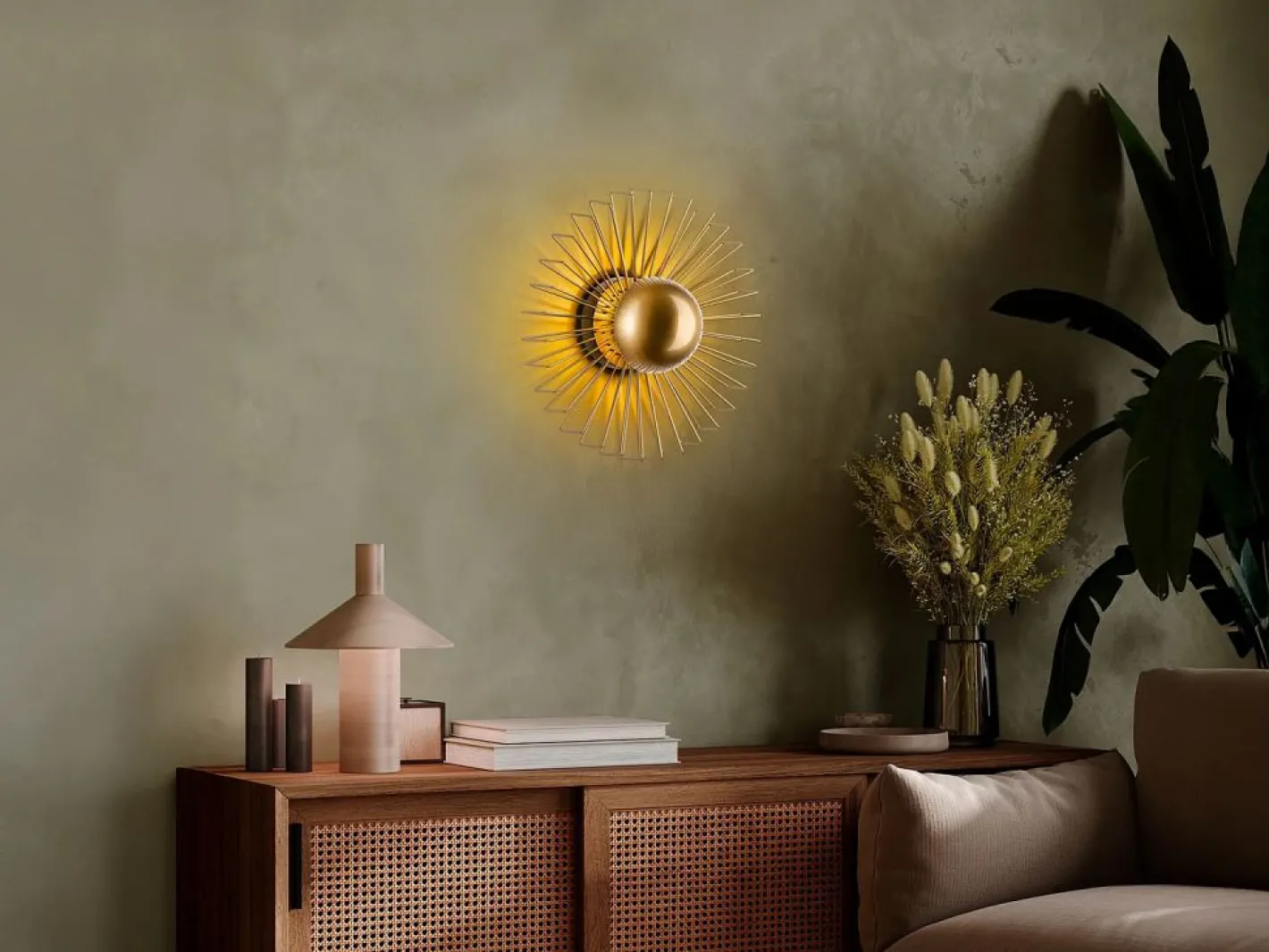 OZAIA Aplique Para Pared|Conjunto de 2 apliques de pared con diseño de alambre en metal - - P. 18 x D.45 cm - ZYMA