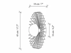 OZAIA Aplique Para Pared|Conjunto de 2 apliques de pared con diseño de alambre en metal - - P. 18 x D.45 cm - ZYMA