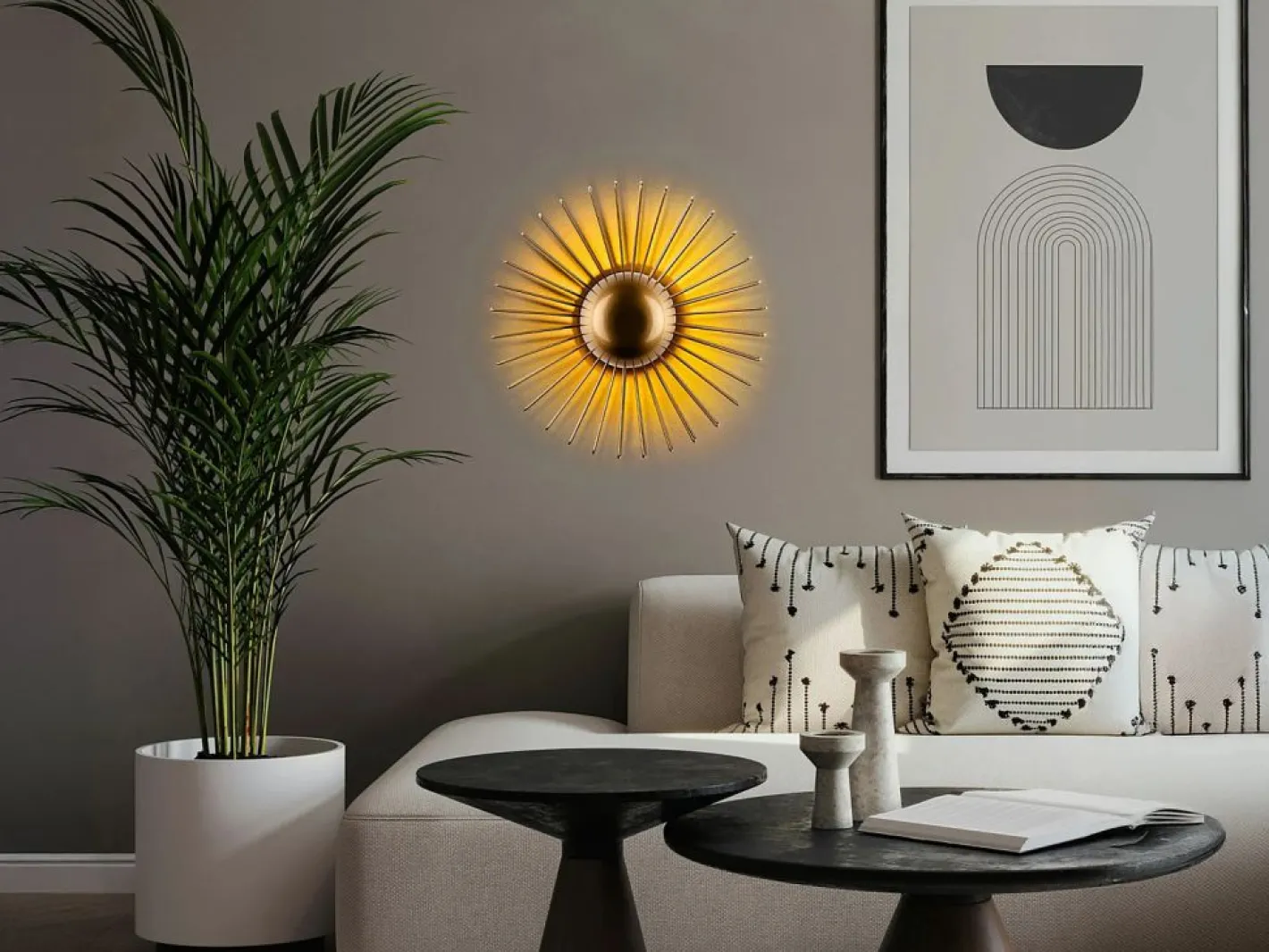 OZAIA Aplique Para Pared|Conjunto de 2 apliques de pared con diseño de alambre en metal - - P. 18 x D.45 cm - ZYMA
