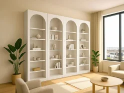 Vente-unique Conjunto de 4 estanterías con 6 estantes - - CYMORA Blanco Hot