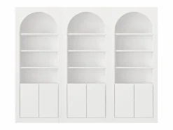 Vente-unique Librería|Conjunto de 3 estanterías con 4 estantes y 2 puertas - - CYMORA