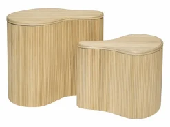 Conjunto de 2 mesas auxiliares, cajas , ratán - H. 45 cm - H. 33,5 cm Natural MARSA^OZAIA Sale