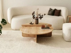 Conjunto de 2 mesas de centro - Color: Natural claro - ALOEVA^Vente-unique New