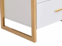 Vente-unique Mesita De Noche|Conjunto de 2 mesitas de noche con 2 cajones MDF lacado y dorado - OMBRELIA de Pascal Morabito