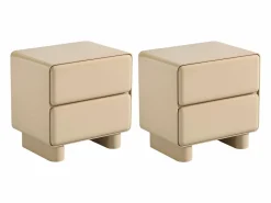 Conjunto de 2 mesitas de noche con 2 cajones mdf burdeos lacado - AUNELA^Vente-unique Hot