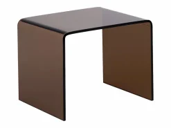 Conjunto de 2 mesitas de noche en vidrio templado curvado en color marrón - SUZANA^Vente-unique Hot