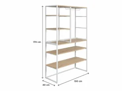 Conjunto de 2 percheros modulares para buhardilla 200x85cm KADRA Blanco Clearance