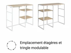 Conjunto de 2 percheros modulares para buhardilla 200x85cm KADRA Blanco Clearance