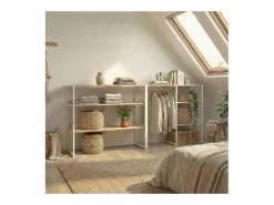 Conjunto de 2 percheros modulares para buhardilla 200x85cm KADRA Blanco Clearance