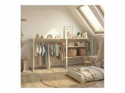 Conjunto de 2 percheros modulares para buhardilla 200x85cm KADRA Blanco