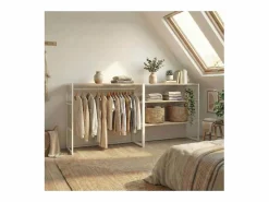 Conjunto de 2 percheros modulares para buhardilla 200x85cm KADRA Blanco