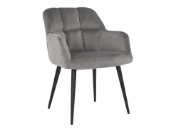 Conjunto de 6 sillas acolchadas Con reposabrazos - Terciopelo y metal negro. . PEGA^Vente-unique Discount