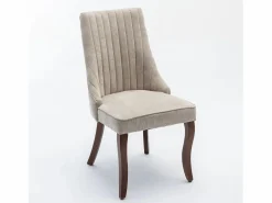 Conjunto de 2 sillas con patas de madera curvadas y respaldo alto.^Hauss Spole Sale