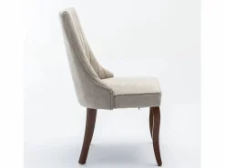 Conjunto de 2 sillas con patas de madera curvadas y respaldo alto.^Hauss Spole Sale