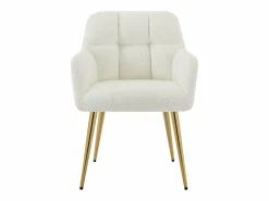 Vente-unique Sillas Y Lotes De Sillas|Conjunto de 2 sillas con brazos - Tela de bouclé y metal dorado - - PEGA