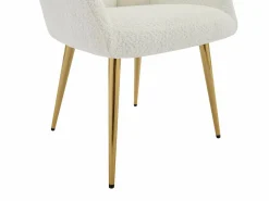Vente-unique Sillas Y Lotes De Sillas|Conjunto de 2 sillas con brazos - Tela de bouclé y metal dorado - - PEGA