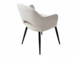 Maison Céphy Conjunto de 2 sillas con reposabrazos de terciopelo y metal negro - - ALSEY de Beige Clearance