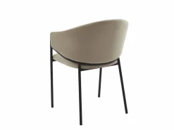 Vente-unique Sillas Y Lotes De Sillas|Conjunto de 6 sillas con reposabrazos de terciopelo y metal negro - Gris - ORDIDA