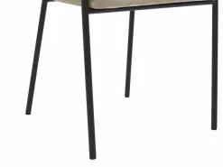 Vente-unique Sillas Y Lotes De Sillas|Conjunto de 6 sillas con reposabrazos de terciopelo y metal negro - Gris - ORDIDA