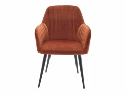 Vente-unique Conjunto de 2 sillas con reposabrazos de terciopelo y metal negro - - ELEANA Terracota Discount