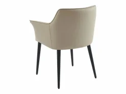 Vente-unique Sillas Y Lotes De Sillas|Conjunto de 6 sillas con reposabrazos en piel sintética y metal negro - - MIALOV