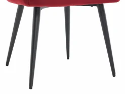 Vente-unique Colección Rouge Passion|Conjunto de 2 sillas con reposabrazos de terciopelo y metal negro - Burdeos - ELEANA