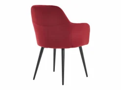 Vente-unique Colección Rouge Passion|Conjunto de 2 sillas con reposabrazos de terciopelo y metal negro - Burdeos - ELEANA