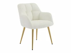 Conjunto de 6 sillas con reposabrazos - Tela de bouclé y metal dorado - - PEGA^Vente-unique Best