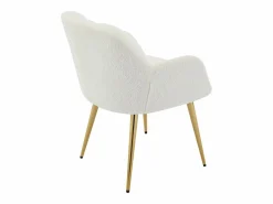 Conjunto de 6 sillas con reposabrazos - Tela de bouclé y metal dorado - - PEGA^Vente-unique Best