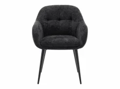 Vente-unique Conjunto de 6 sillas con reposabrazos de tela texturizada y metal - - LASSANDRA Negro