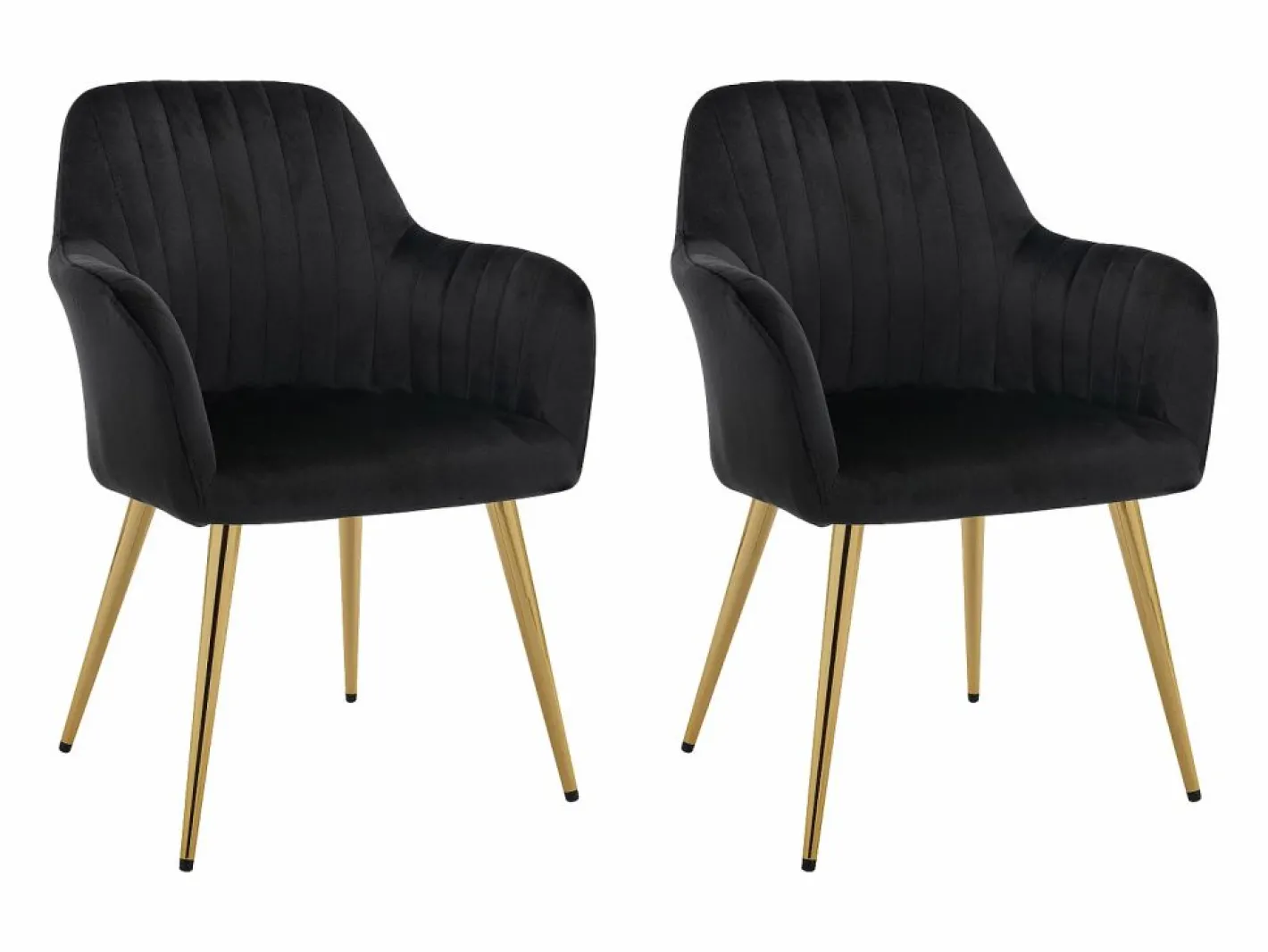 Conjunto de 2 sillas con reposabrazos de terciopelo y metal dorado - - ELEANA^Vente-unique Sale